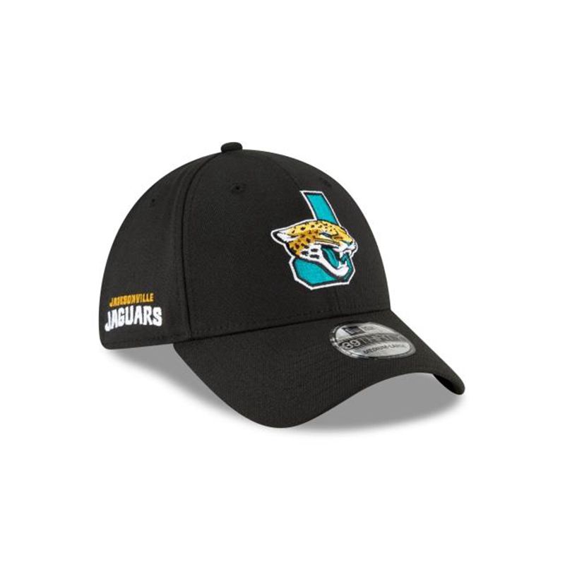 NFL Jacksonville Jaguars Logo Mix 39Thirty Stretch Fit (VVN6764) - Black New Era Caps